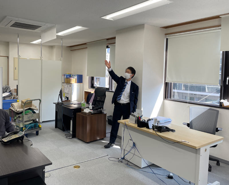 パーテーション工事　施工前の写真